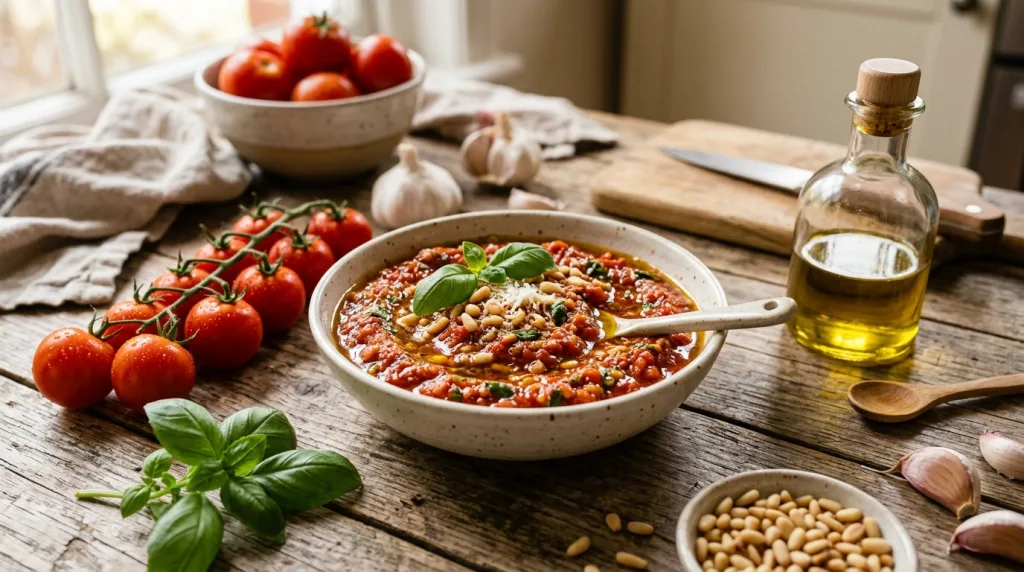 découvrez notre recette savoureuse de pesto gustoso aux tomates, accompagnée d'astuces maison pour un goût authentique et facile à préparer.