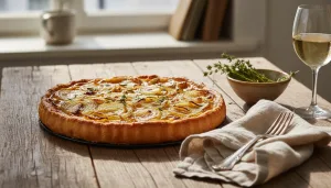 découvrez notre recette simple et délicieuse de tarte à l'oignon, parfaite pour un repas convivial à partager en famille ou entre amis.